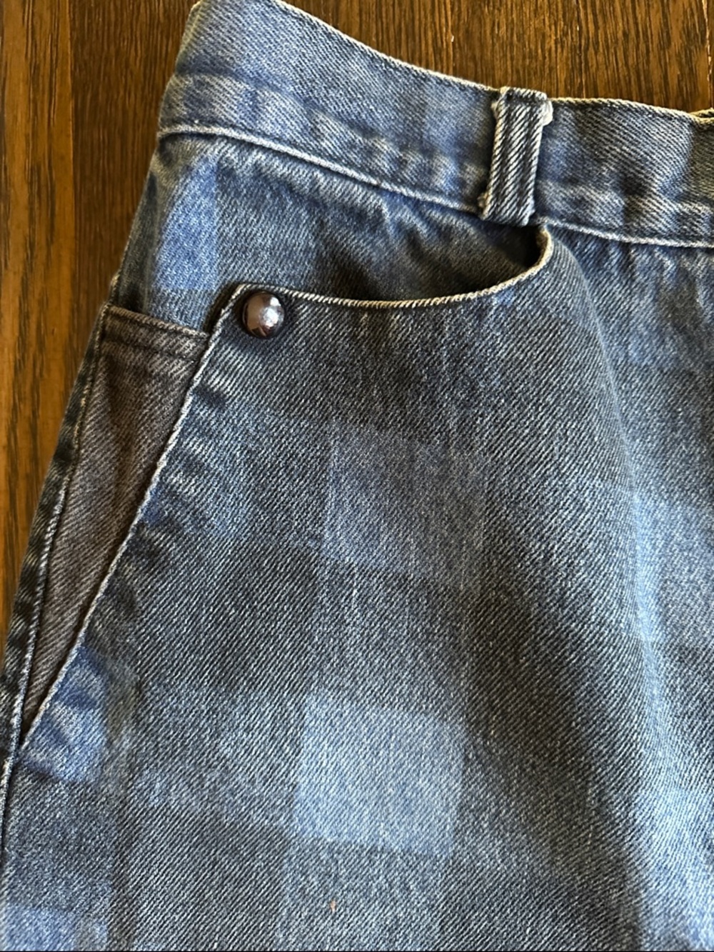 Vintage Women's High-Rise Blue Plaid Jeans Waist 29” - Picture 5 of 7